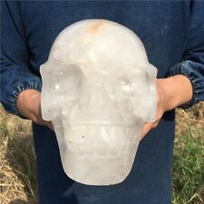 11.88LB TOP Natural clear quartz hand carved crystal skull gem reiki healing picture