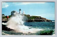 York ME-Maine, High Surf At Nubble Light, Vintage Postcard picture