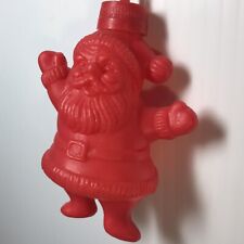 Vintage SANTA CLAUS Candy Container Ornament Tom’s Foods Plastic Screw Top 1977 picture