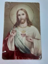 Vintage Holy Bible Prayer Card 1938 By N.G. Basevi Litho in USA *damaged* picture