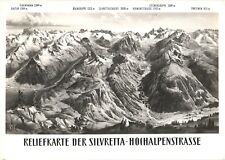 Mountains, Relief Map of Silvretta Alps, High Alpine Road, Switzerland Postcard picture