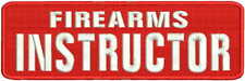 Firearms Instructor embroidery patches 3x9 hook red with white letters picture