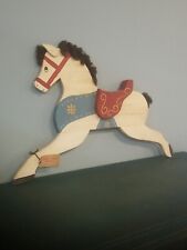 Canadian Country Folk Art Handpainted Rocking Horse Wall Hanging Decor picture