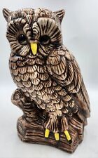 Large Vintage MCM Ceramic Owl 13” Hand Painted Bird Of Prey Hoot Owl  picture