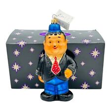 Christopher Radko Oliver Hardy Glass Christmas Ornament 8” Laurel & Hardy NEW picture
