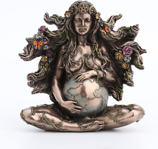 Veronese Design 6 7/8 Sitting Pregnant Mother Gaia with Butterflies Resin Sculpt picture