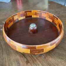 California Redwood Patchwork Vintage Wooden Nutcracking Bowl, Standard Specialty picture
