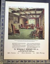 1930 WILLIAM F. WHOLEY OFFICE FURNITURE YORK HUGH COBBETT WILLIAMS ART AD 33639 picture