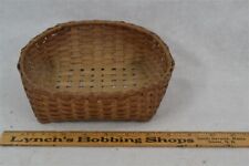 antique early splint basket small 8x8x2.5 perfect Native American Abanaki 1800s  picture