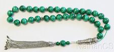 Luxury Prayer Beads Tesbih AA Grade Malachite & Sterling Quality Collector Item picture