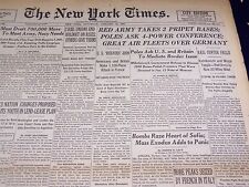 1944 JANUARY 15 NEW YORK TIMES - RED ARMY TAKES 2 BASES PRIPET - NT 2388 picture