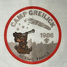 Camp Greilick 1986 Blue Neckerchief Scenic Trails Council MI USED Bdr (LB429) picture
