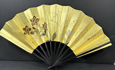 Vintage JAPAN AIRLINES JAL 1960's Folding Hand Fan Bamboo Original Box picture