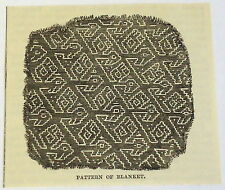 small 1883 magazine engraving ~ PATTERN OF BLANKET, Peru picture