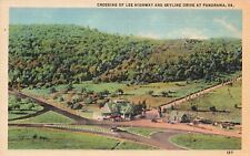 Linen Postcard ~ Panorama, Virginia, Lee Highway & Skyline Drive Crossing picture