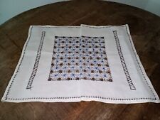 Fine Embroidery On Linen Antique Vintage Ivory Grandmother's Delight Doily picture