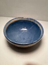 Vintage Mexican Tlaquepaque Pottery Bowl Blue White  5.5