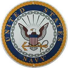 United States Navy Logo Sign 12 Inch Embossed Aluminum Emblem Official Licensed picture