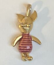 Disney Vintage PIGLET from Winnie the Pooh Charm Pendant Golden Gold Tone metal picture