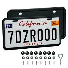 License Plate Frames - 2 PCS Silicone Holder for US Car black  picture