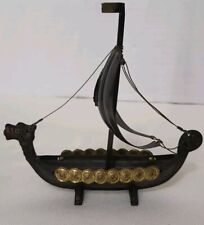Danish vintage copper Viking ship with royal coat of arms on sail picture