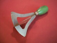 Vintage A & J Hand Food Chopper With Green Wood Handle picture