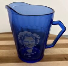 VTG 1930's Shirley Temple Cobalt Blue Glass Pitcher Creamer 1930’s Honeycomb picture