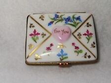 Love Letter With Heart Charms Rochard Limoges Trinket Box Peint Main picture