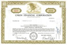 Union Financial Corp. - 1960's-1970's dated Stock Certificate - Available in Blu picture