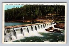 Grants Pass OR-Oregon, Savage Rapids Dam, Rogue River, Vintage Souvenir Postcard picture