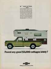 1970 Chevrolet Chevy Pickup Camper Cottage Green Photo Original Color Print Ad picture