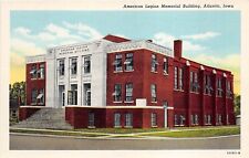 Atlantic Iowa 1930s Postcard American Legion Memorial Building.  picture