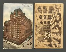 (2) Antique Vintage 1910-15 Waldorf Astoria Hotel Postcards New York picture