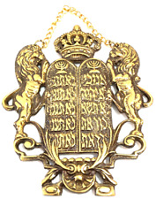 Vintage Judaica Hebrew 10 Commandments Plaque Jerusalem Israel Judaism Jewish picture