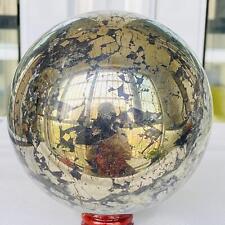 Natural Chalcopyrite Quartz Crystal Ball Energy Reiki Healing 3880G picture