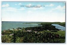 c1940's Copper Harbor And Lake Fanny Hooe In Beautiful Keweenaw MI Postcard picture
