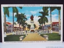 Panama Canal Zone Empress Eugenie Columbus Statue Gift Colon Town Park Postcard picture