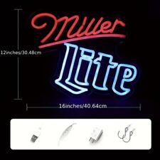 Miller Lite Neon Sign, 16x12in, USB, Dimmable picture