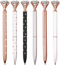 6 PCS Diamond Pen With Big Crystal Bling Metal Ballpoint Pen, Office Supplies An picture