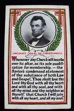 Abraham Llincoln Idea of Christianity Verbage Patriotic Postcard picture