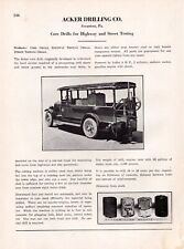 1928 Acker Drilling Vintage Print Ad Core Drills Highway Street Testing picture