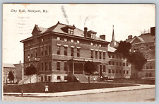 c1910s City Hall Newport Kentucky Street View Antique Postcard picture