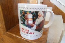 VINTAGE 1991 USA CHRISTMAS USPS WHITE COFFEE MUG FREE SHPPING picture