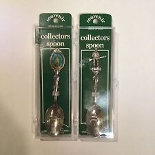 2 Green Mountain Studio Collector Spoons Mass. MA in cases Minuteman Lexington picture