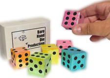 Appearing BARE HAND DICE PRODUCTION 6 Magic Trick Folds Flat Pop Up Die Color    picture