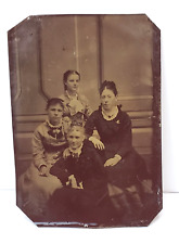 c1870s Tin Type Photo | Four Stylish Young Women | Dayton, Ohio | 2.5