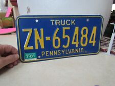 2001 Pennsylvania Truck Metal License Plate:  ZN-65484 picture