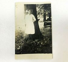 Vintage Photo Postcard Florida Woman with in White Dress On a Farm  picture