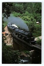 Norfolk Western Railroad 1218 Engine Blue Ridge Loops Mill Creek NC VTG Postcard picture
