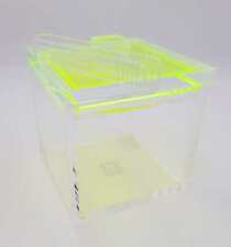 Rare NOS Tinsley Mortimer Clear & Neon Green/Yellow Lucite Ice Bucket 2000s picture